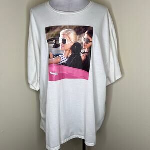 Barbie Graphic Oversized Tee XL Out Of Office Double Sided Crewneck White Womens